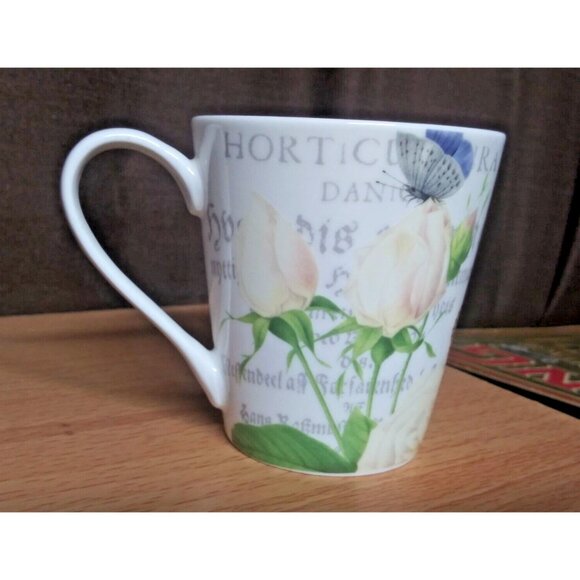 Royal Horticultural Society Pimpernel Tea Cup Antique Roses 8451 cream pink grn - Picture 6 of 11